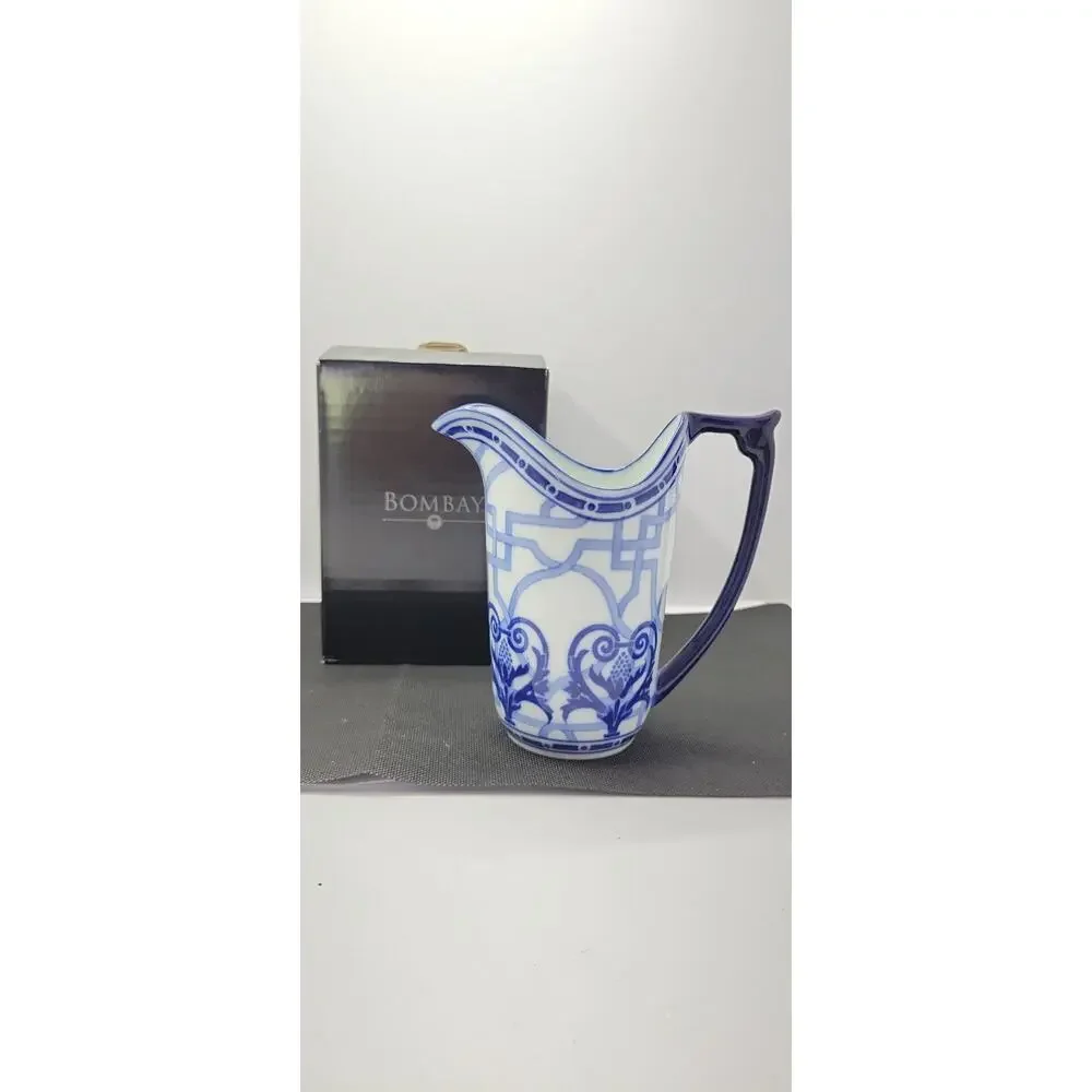 Vintage Bombay Windsor Blue White Porcelain Creamer Pitcher w/ Box